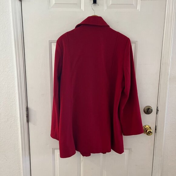 Pendleton Woman's Red Italian Fabric100% Wool Classic Pea Coat Sz 14 - Picture 7 of 10